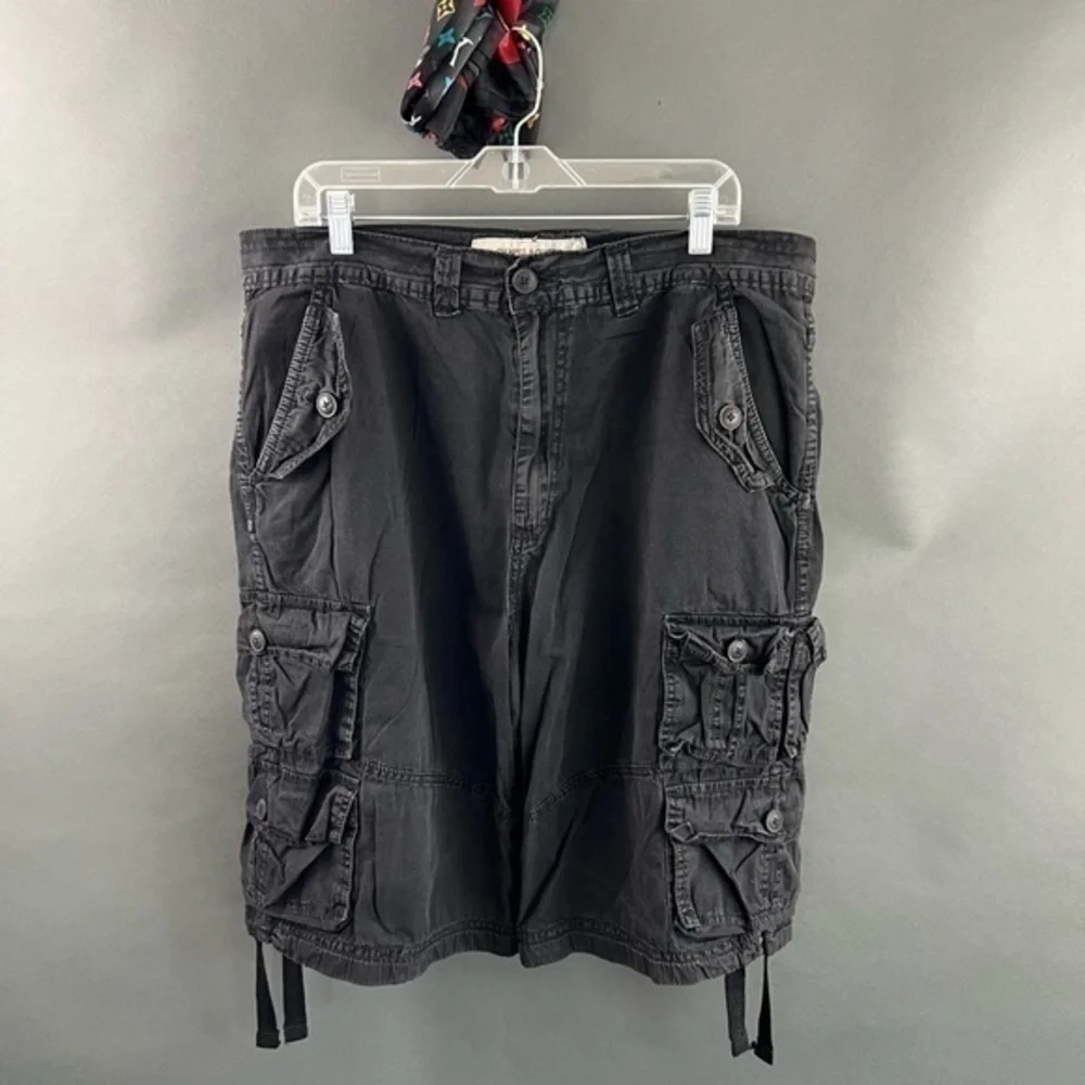 CHAPEL & GREED Baggy Goth Punk Raver Cargo Shorts 9 Pocket Pant